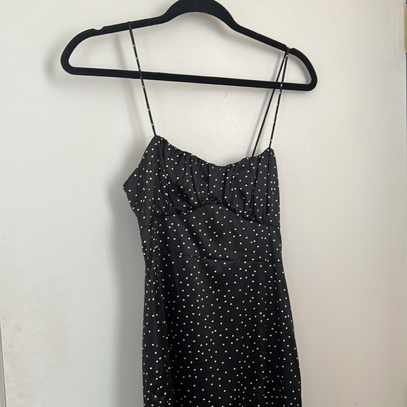 New Black Spaghetti Lace Dress Polka Dot Size S by Zara - Picture 2 of 5